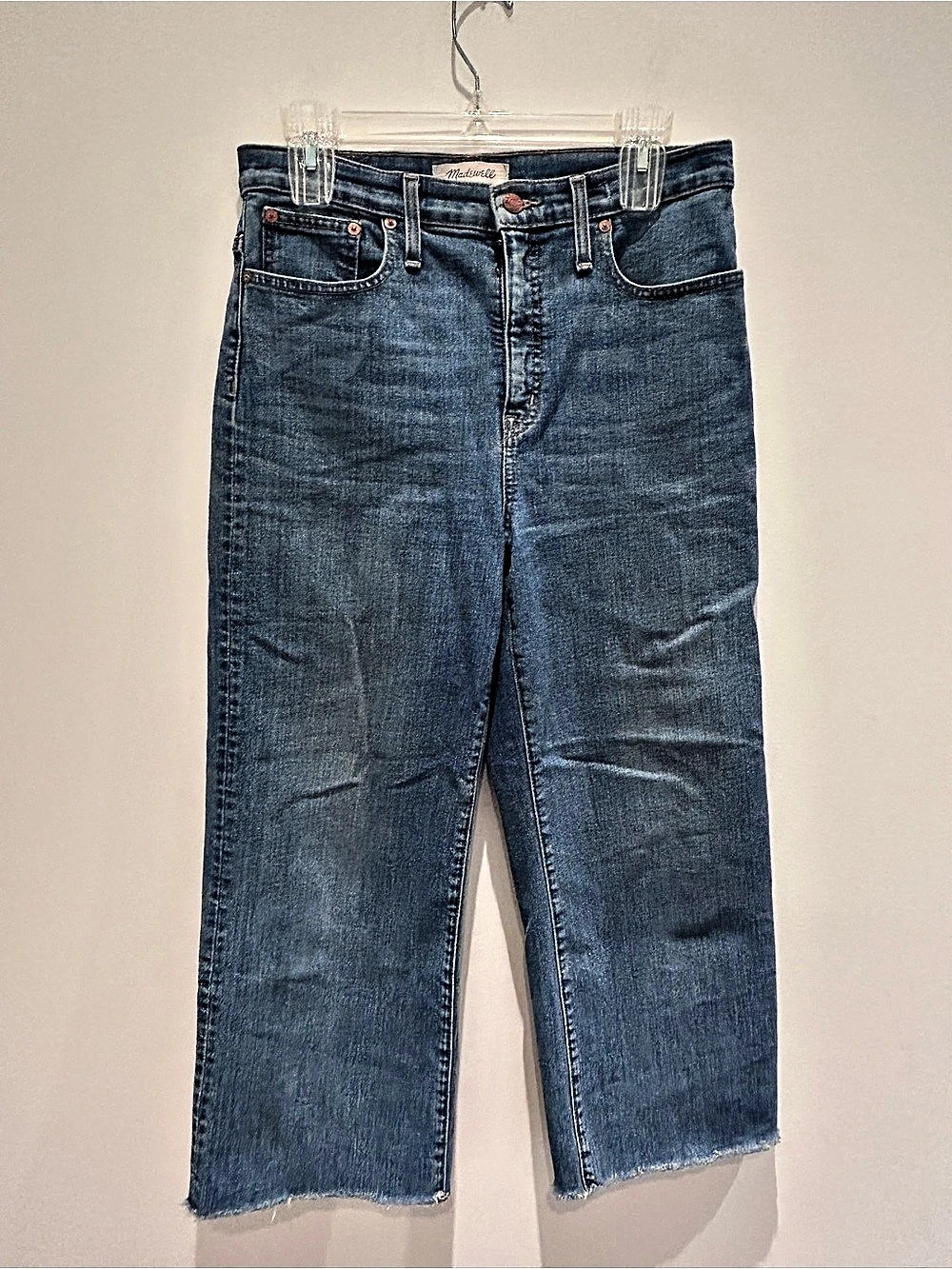 Madewell Slim Wide-Leg Crop Jeans Blue Waist 28